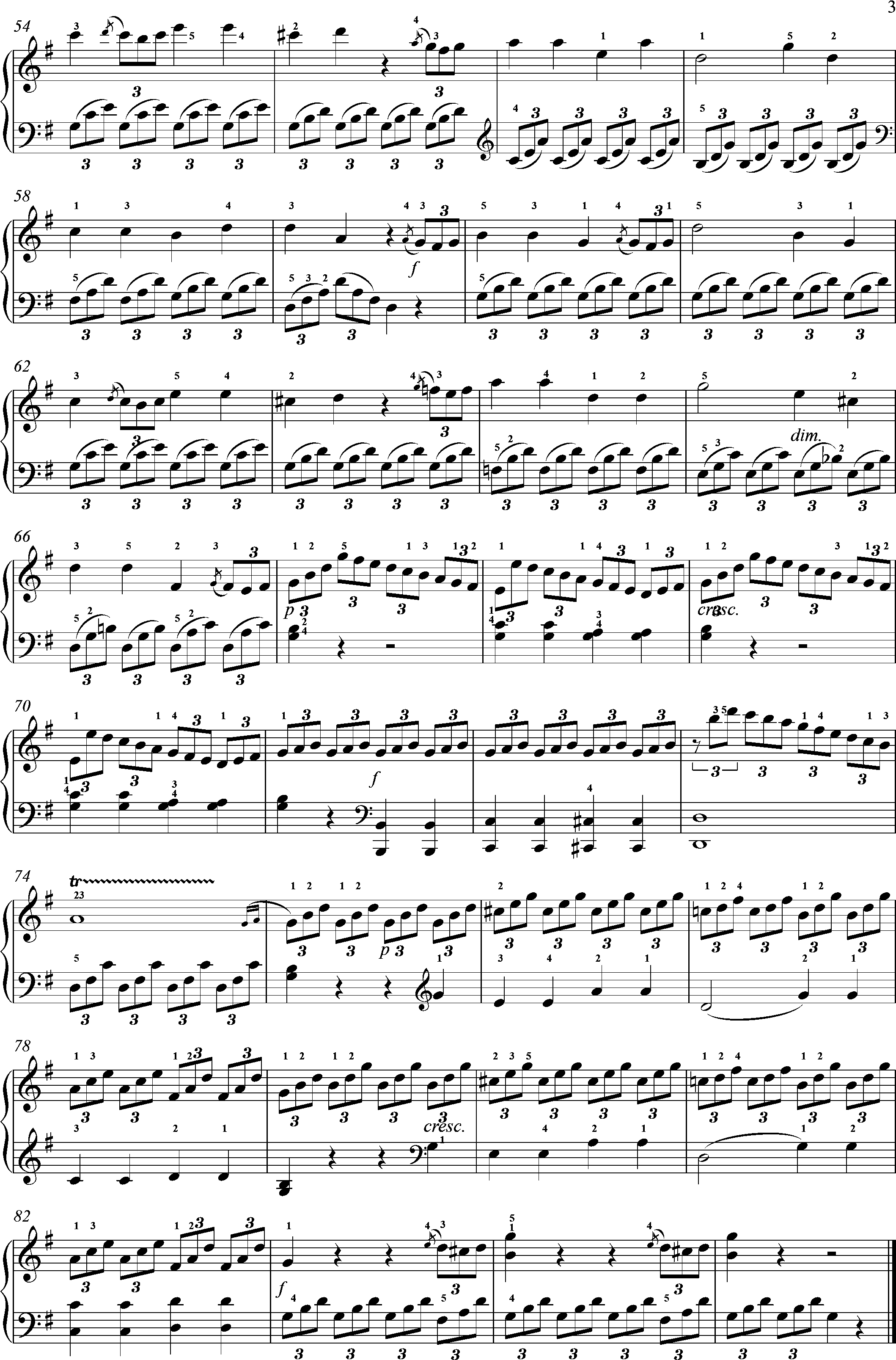 Clementi, op. 36, No. 5- Presto- 1.Satz, Seite 3